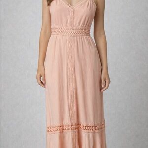 bebe Peach Lace Maxi Dress